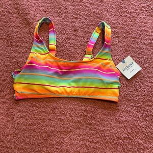 NWT - Colorful Striped Crop Top